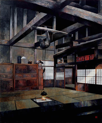渡辺浩「居間」紙本着色　1969（昭和44）年　第54回院展入選作