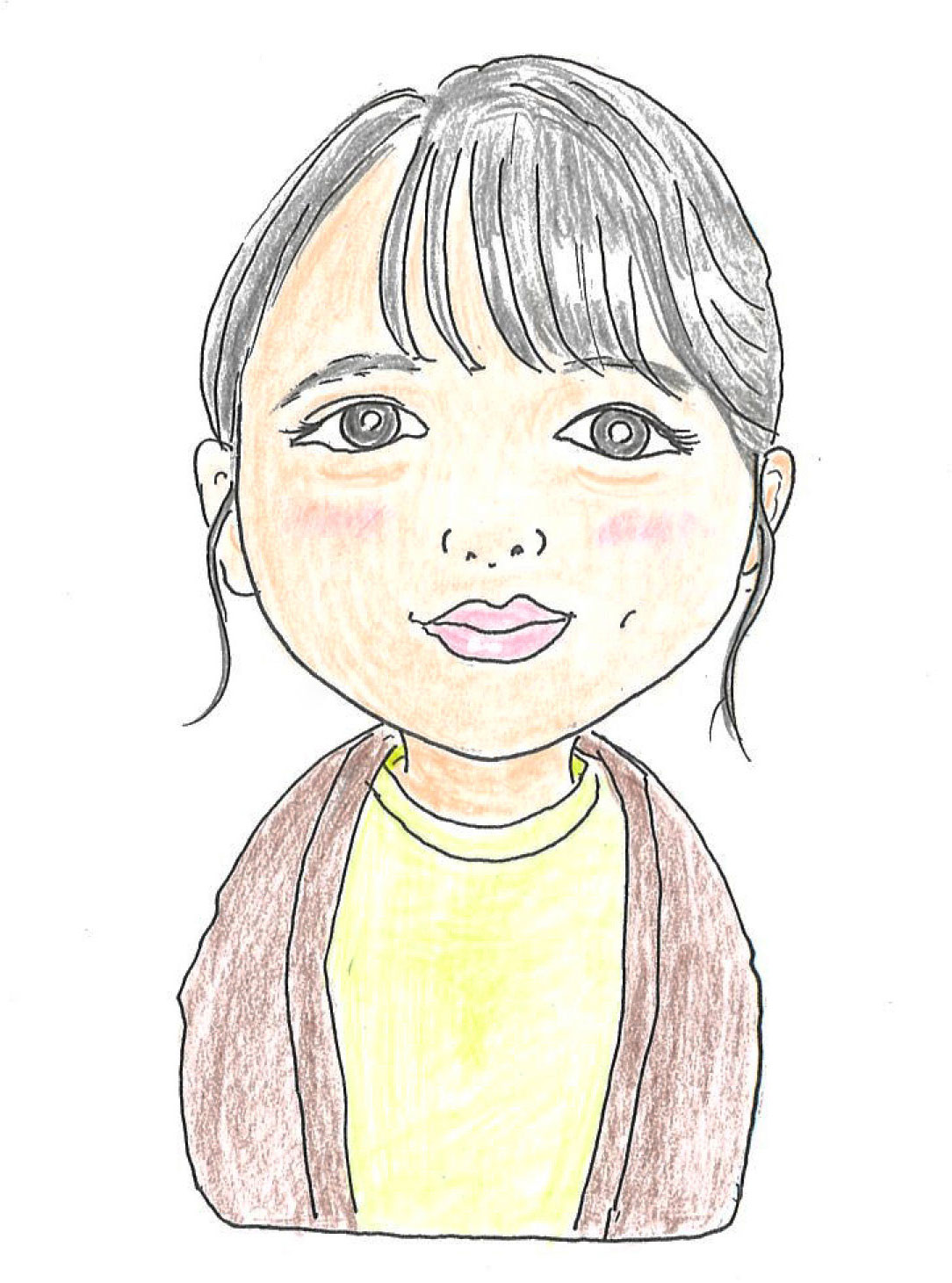 孝森亜美(こうもりあみ)の似顔絵